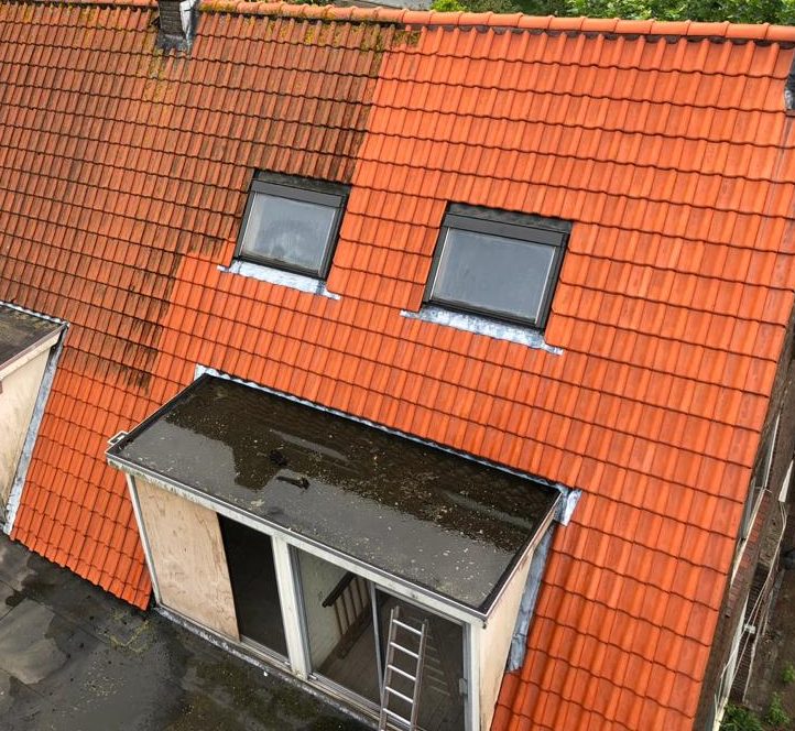 Betonpannen dak reinigen